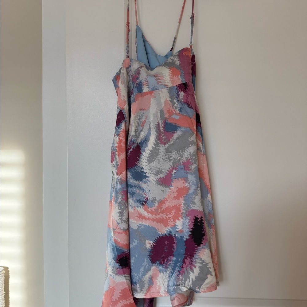 Elegant Multicolor Wrap Dress - Picture 4 of 4